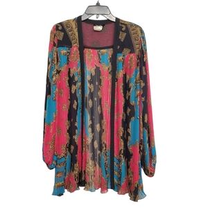 Vintage Diane Freis Grecian Versace Print Pleated Georgette Jacket